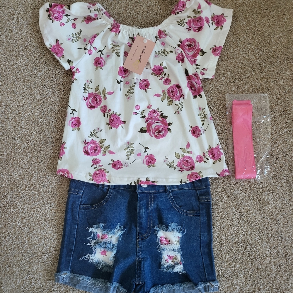 ♥️NWT♥️ MIA BELLE GIRLS SHORTS SET - Picture 2 of 12